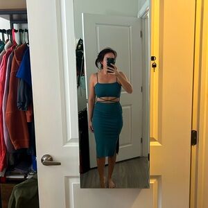 Teal cutout dress